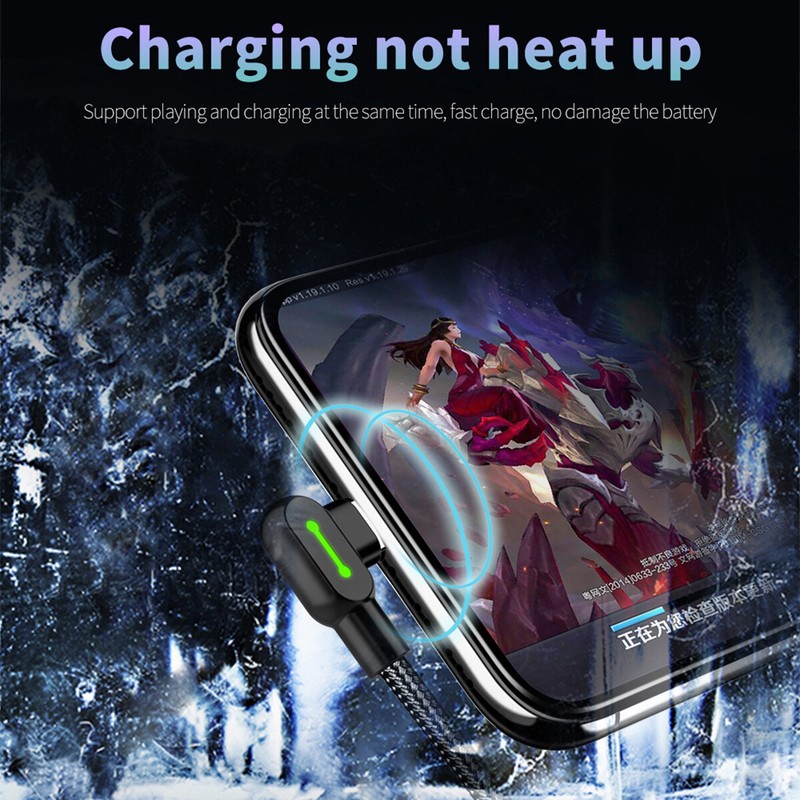 Braided Elbow LED USB C Fast Charger Cable For Samsung S25 S24 S23 S22 iPhone 17 gallery