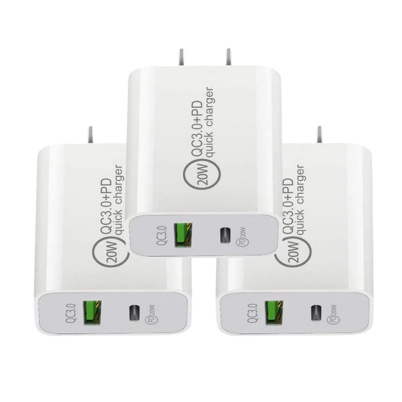 20W Fast Charger Type C USB C Block PD Cable For iPhone 16 15 iPad Pro Android