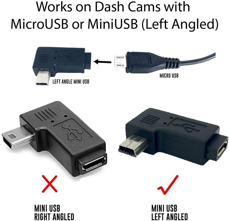 15Ft Micro USB & Mini USB Dash Cam & Type-C Hardwire Kit W. Mini(Acs)/Lp Mini(Ac gallery