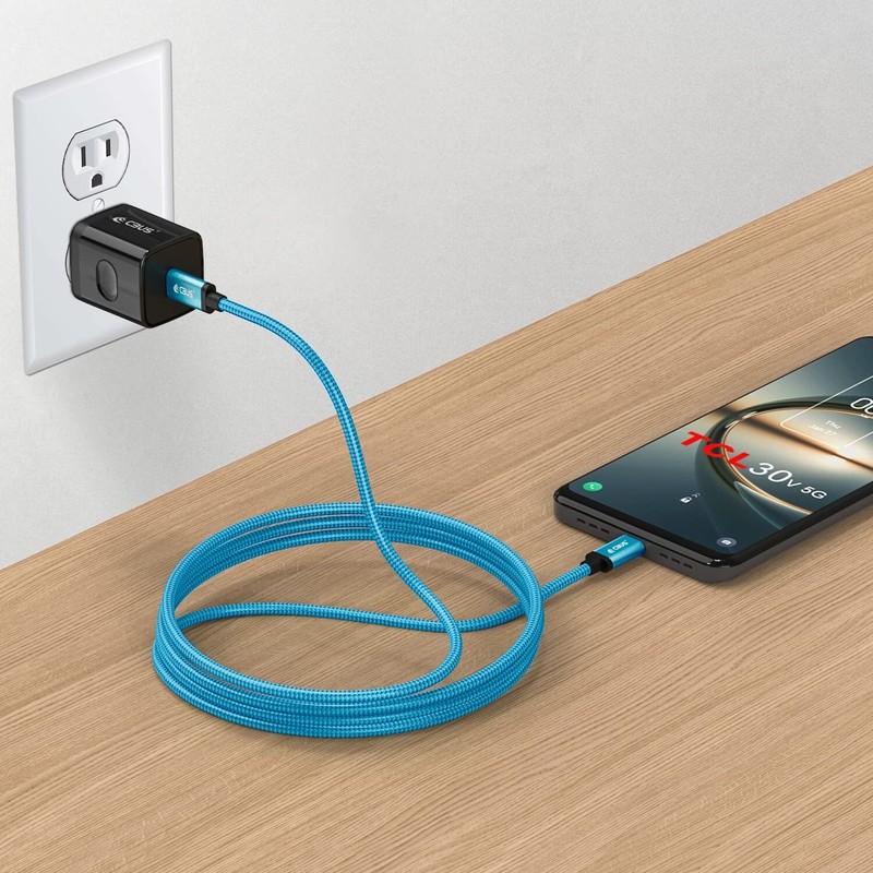 CBUS Fast Charger Block and 6ft Braided Fast Charging Cable Compatible with T... gallery