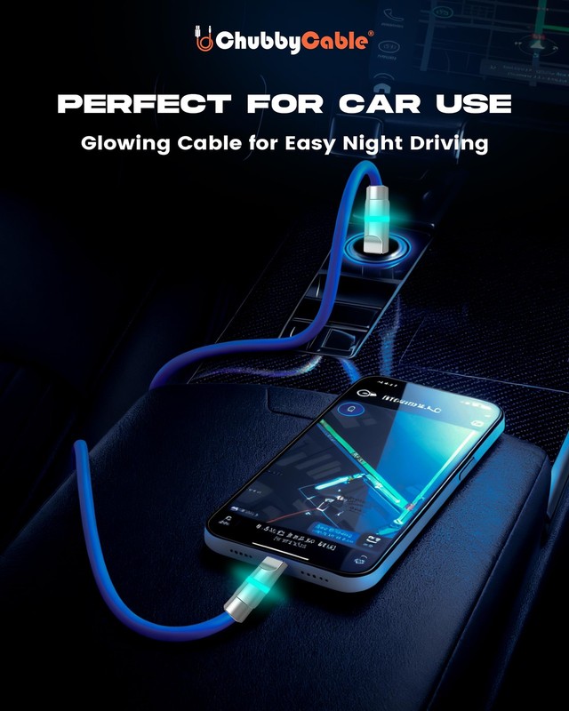 Neon Chubby - Fast Charge Cable with Smart Light RGB Color Gradual Light Up 1... gallery