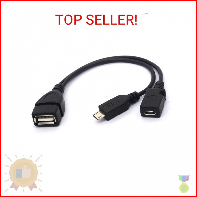 BSHTU Micro USB Splitter Cable OTG Power Enhancer Cord