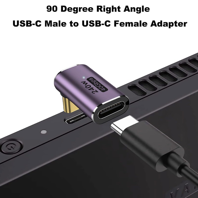 2pcs 240W USB 4 C Adapter Up Down Right Angle Male to Female 40Gbps Connector 8K gallery