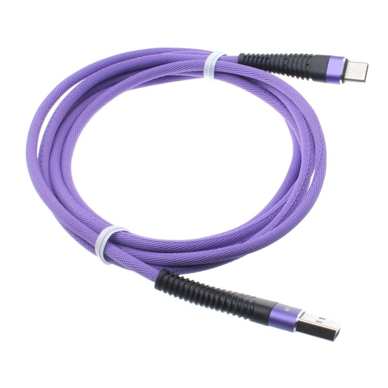 For T-Mobile REVVL 6 6x Pro – Purple 10ft USB Cable Type-C Charger Cord Power