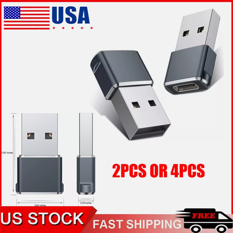 USB Type C Adapter for iPhone 16/15/14 Pro Max, Samsung – 2 to 4 Pack Options