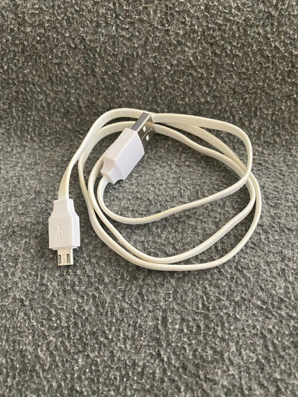 Micro-USB Connector Flat Cable - White, 26 inch length