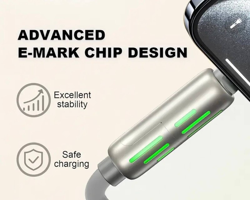 4-in-1 usb charging cable 240 W Ultra-Soft Silicone Aluminum Alloy Design
