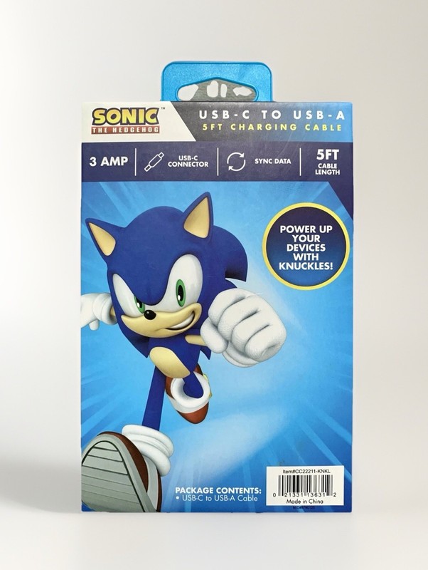 NEW Sonic The Hedgehog KNUCKLES USB-A to USB-C 5ft Charging Cable gallery