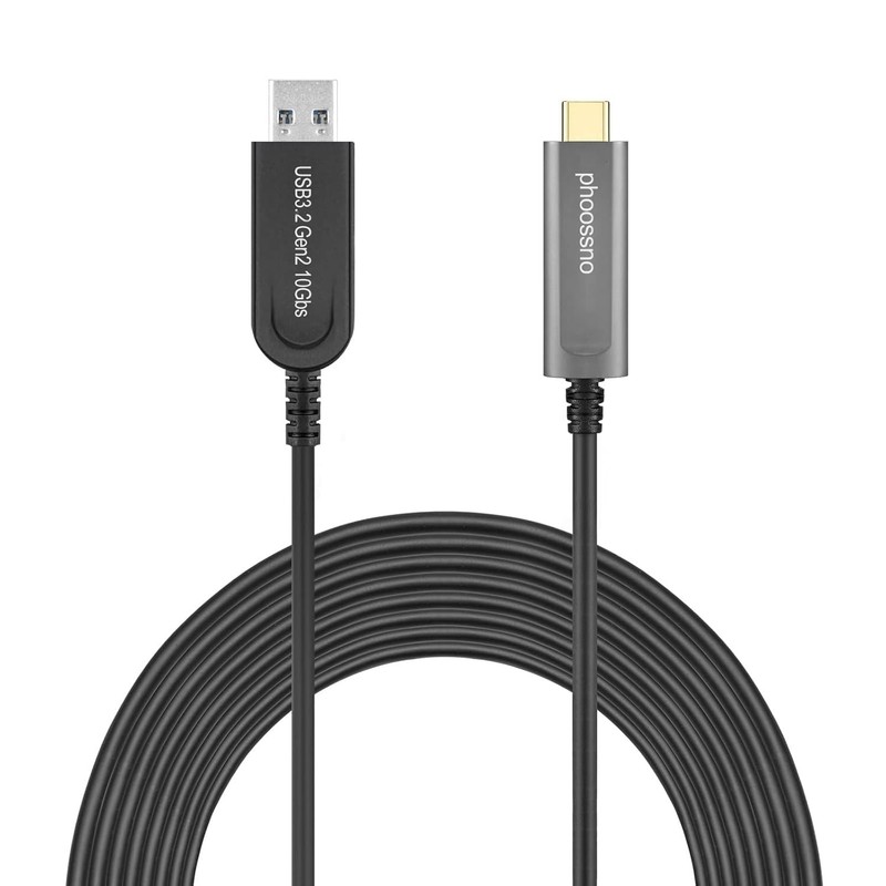 USB A to C Fiber Optical Extension Cable USB 3.2 Gen2 10Gbps 15M 50FT Compati…