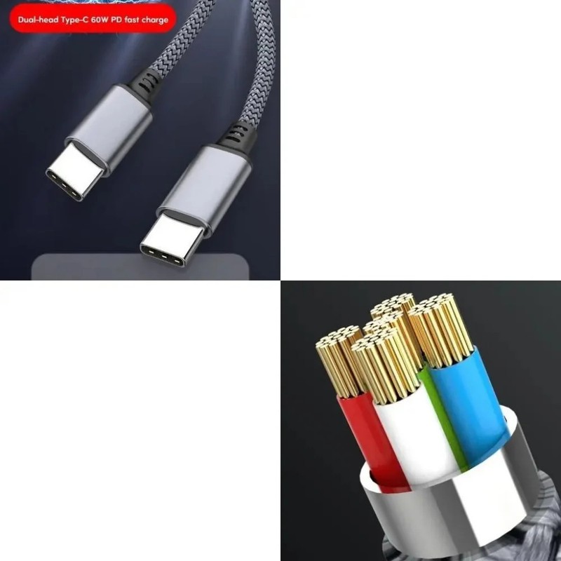 60W Quike Type-C Cable 1M/2M/3M/5M/8M USB C To Type C Data Cable Cord PD Fast Ch gallery