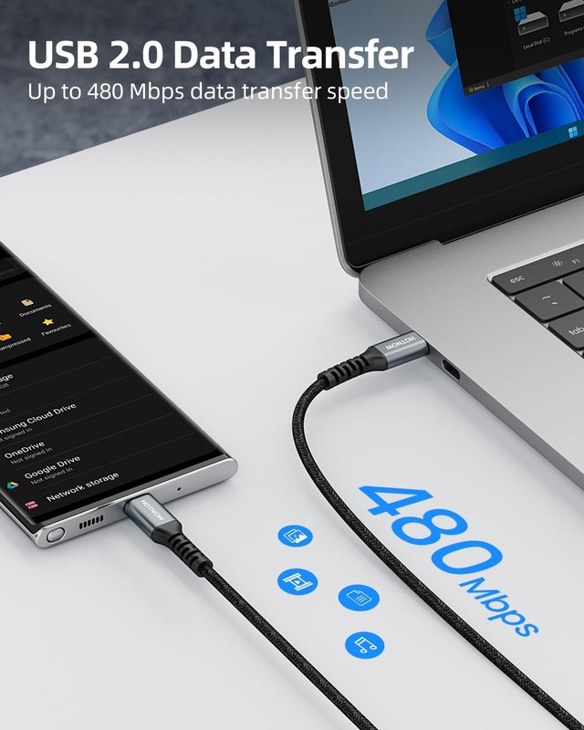 3 Pack Short USB C to C Cable 6 inch Type C Charging Cord 0.5FT Power Black gallery