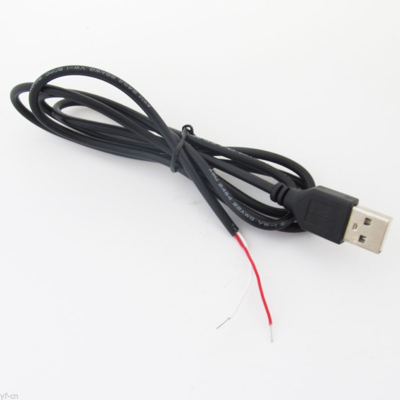 5pcs 1M/3.3ft Black 22AWG USB A Male Plug 2 wire Power Cable Cord Connectors DIY gallery