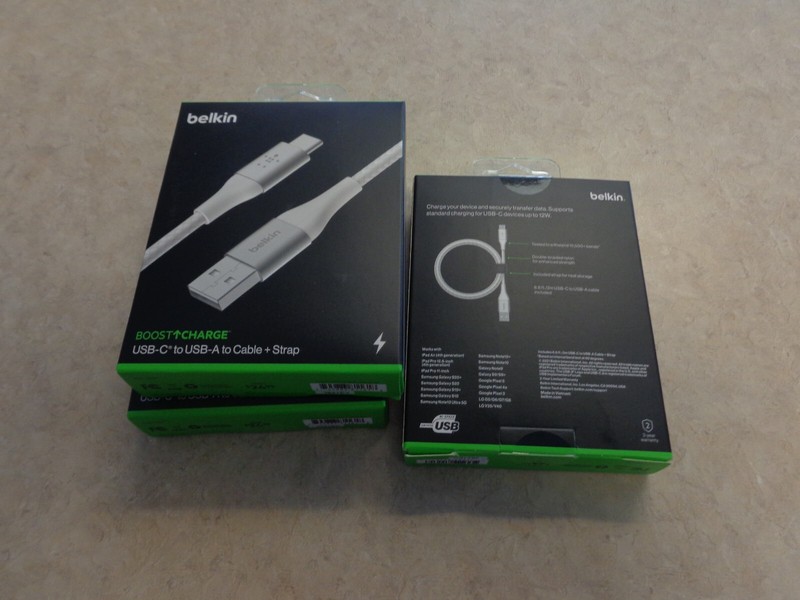 NEW White Belkin Boost Charge Braided USB-C to USB-A Cable 6.6FT / 2M – CAB002