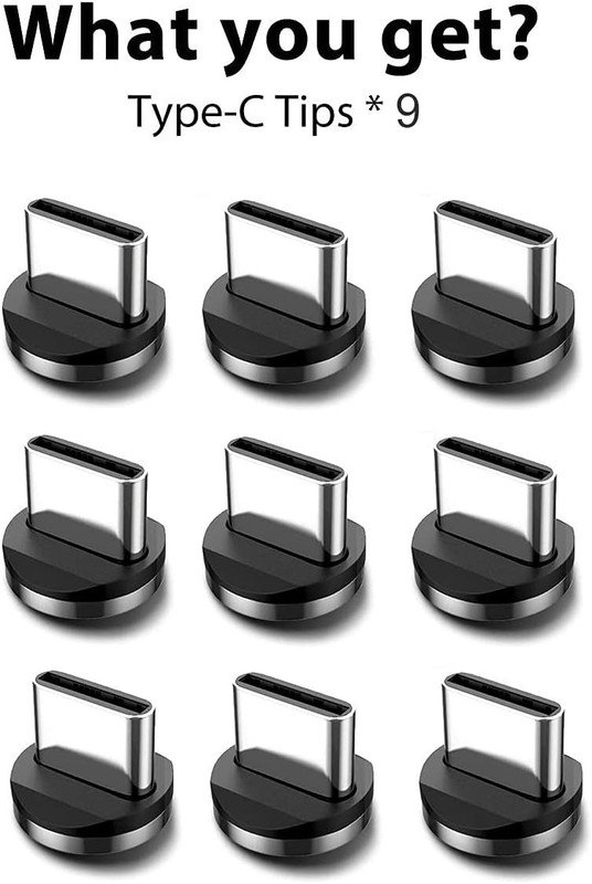Magnetic USB C Connector Tips, 9 Pack, Dust Plug Adapter, Type C gallery