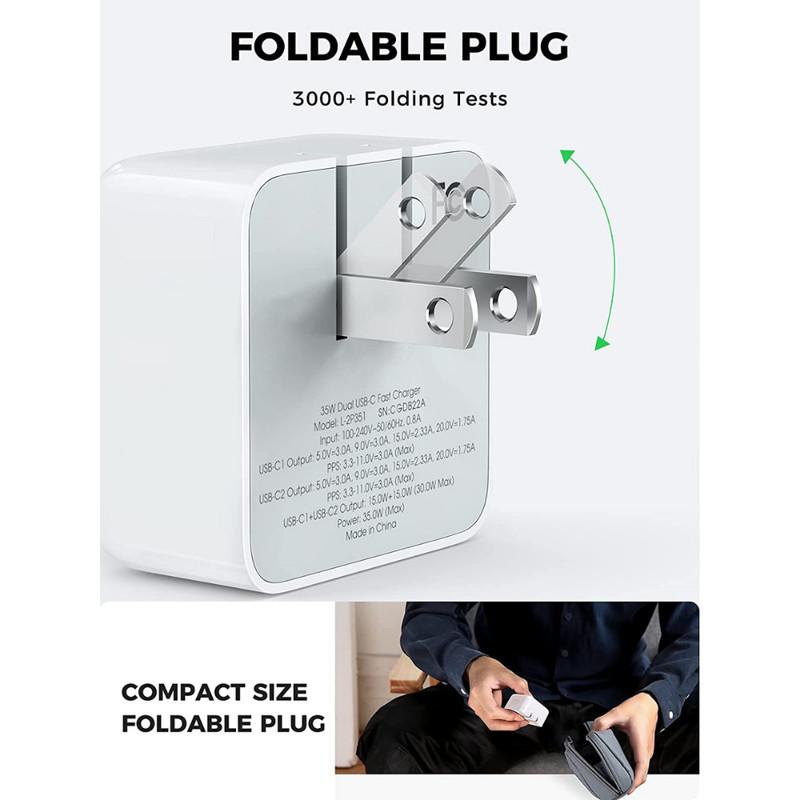 For iPhone 14 13 12 11 XR X iPad 35W Dual USB-C Fast Power Adapter Type C Cable gallery