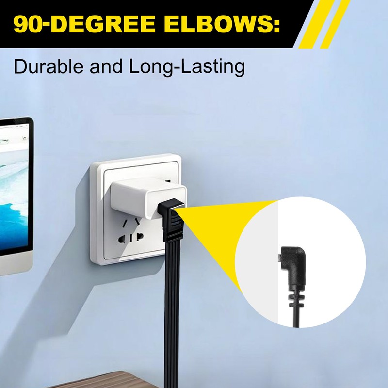 2 Pcs Flat USB-C Extension Cable 2 Inch 90 Degree Male to Male Adapter gallery