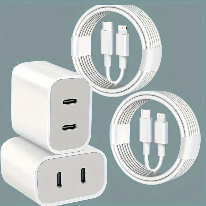Fast Charging 20W - Fast Wall Charger Dual-Port USB, Type-C for iPhone 3 or 6 ft gallery