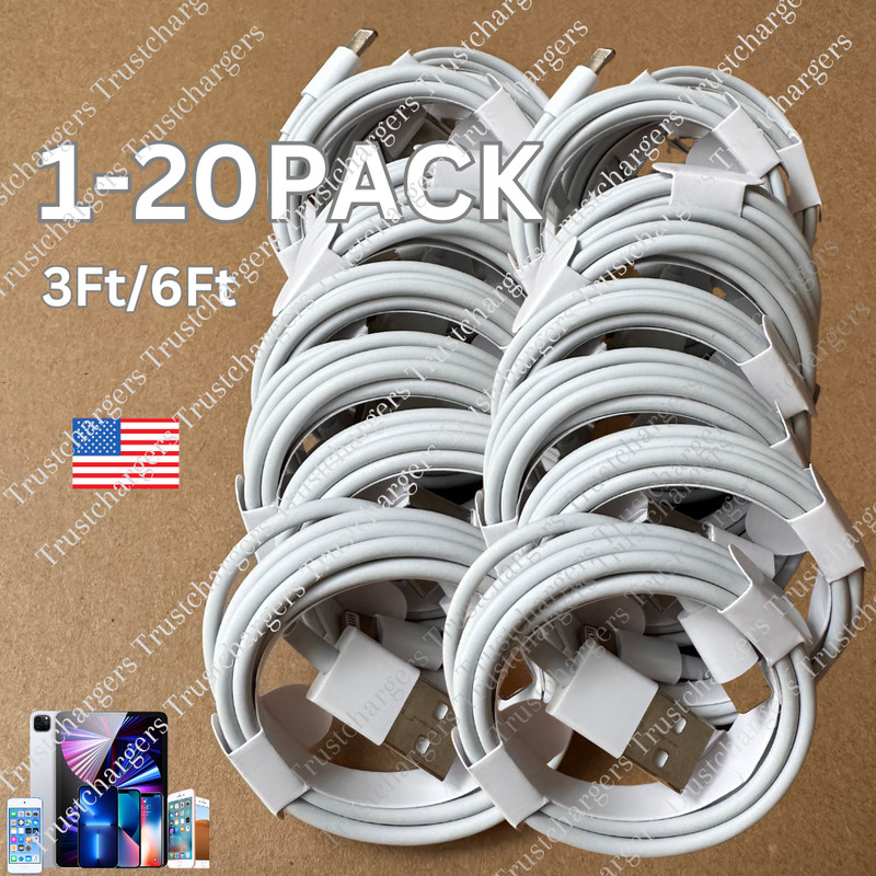 1-20x Lot USB Charger Cable Cord For iPhone 6 7 8 SE X XR 11 12 13 14 Pro Max XS