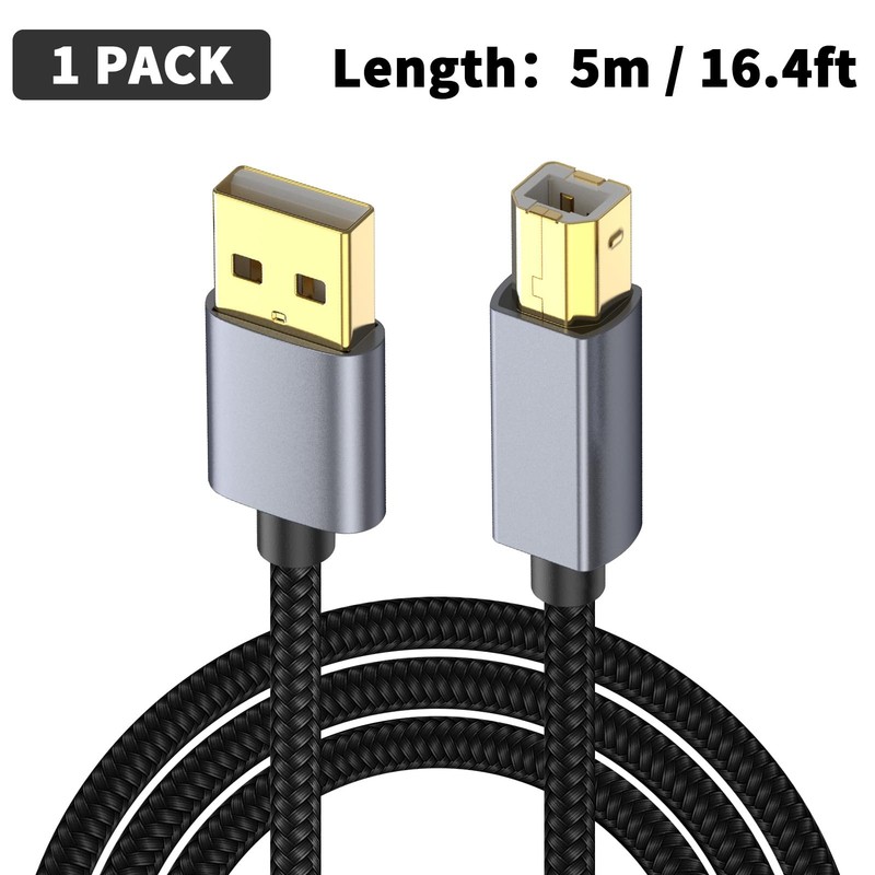 16ft 5m USB 2.0 To USB B Printer Cable Type A Male Data Transfer Cord 1 PCS gallery