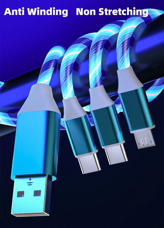 3 in 1 USB Cable for iPhone Fast Charger Charging Cable For Android phone type c gallery