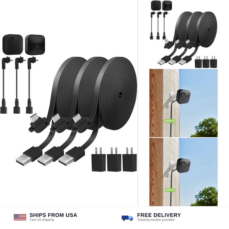 Uogw 3Pack 30ft/9.1m Power Cable and Adapter Compatible with Blink Outdoor 4 …