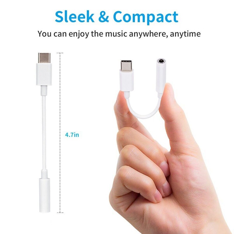 USB-C to 3.5mm Audio Type C headphone Adapter Fits Google Pixel 4/3/3XL/Samsung gallery