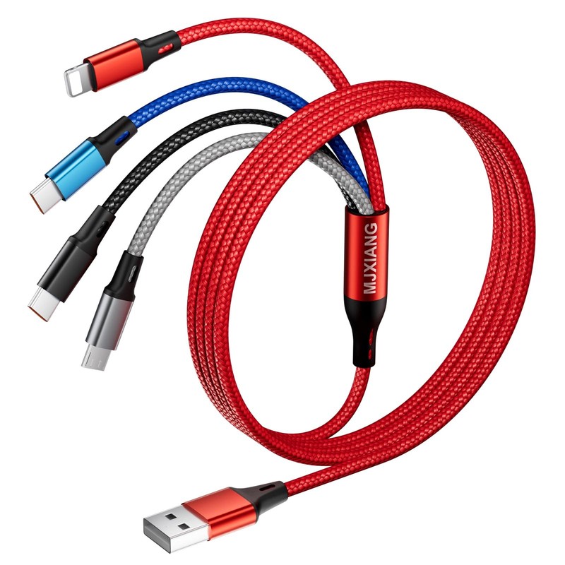 Multi Charger Cable 4 in 1, 4FT/2Pack Charging Cords for Multiple Devices