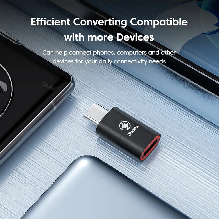 120W IOS Female To Type-C USB-C Male Adapter For iPhone, iPad, Mac gallery
