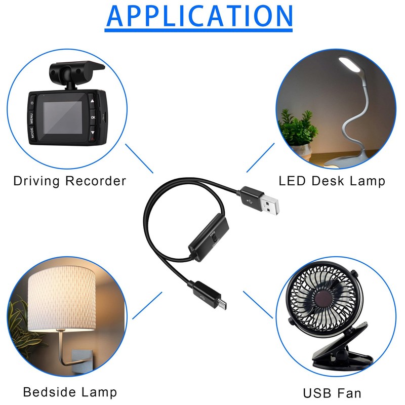 2 Pack 1M USB to Micro USB with Switch Charging Cable Data Transfer Power gallery