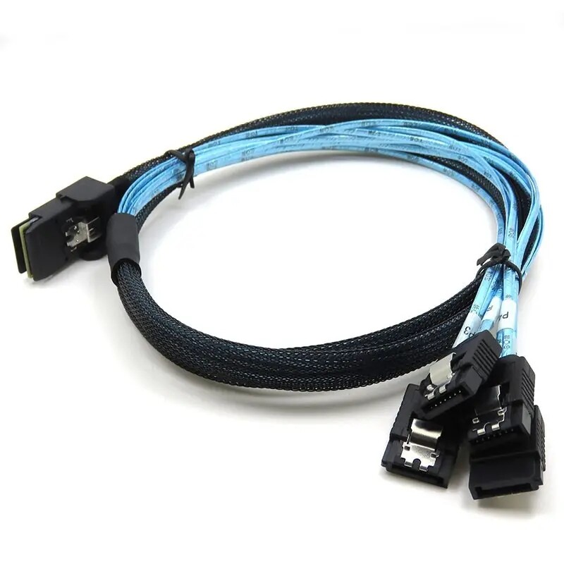 Server SAS to SATA hard drive adapter cable Mini SAS cable SFF8087 to SATA × 4 gallery