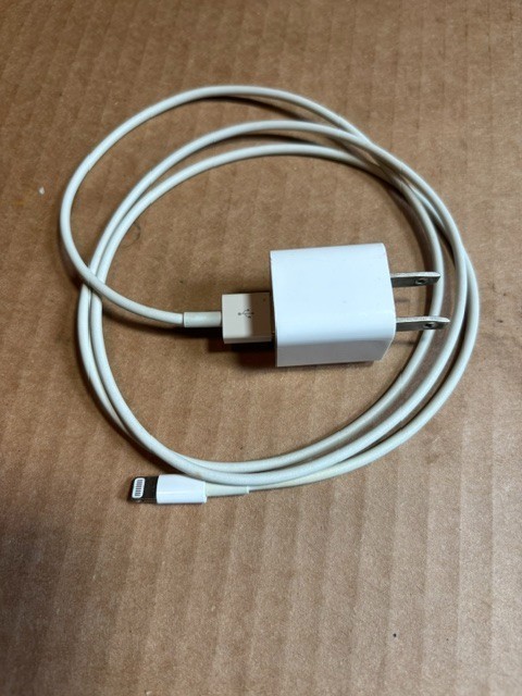 Apple OEM charging cube and Lightning to USB cable