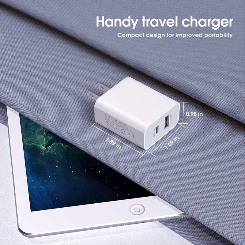 20W DUAL USB-C TypeC Fast Wall Charger Adaptor QC3.0 Lot For Android iPhone iPad gallery