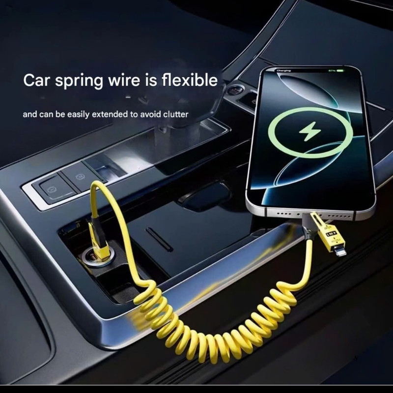 USB C Multi Fast Charging Cable PD 60W Spring cord 4-in-1 gallery