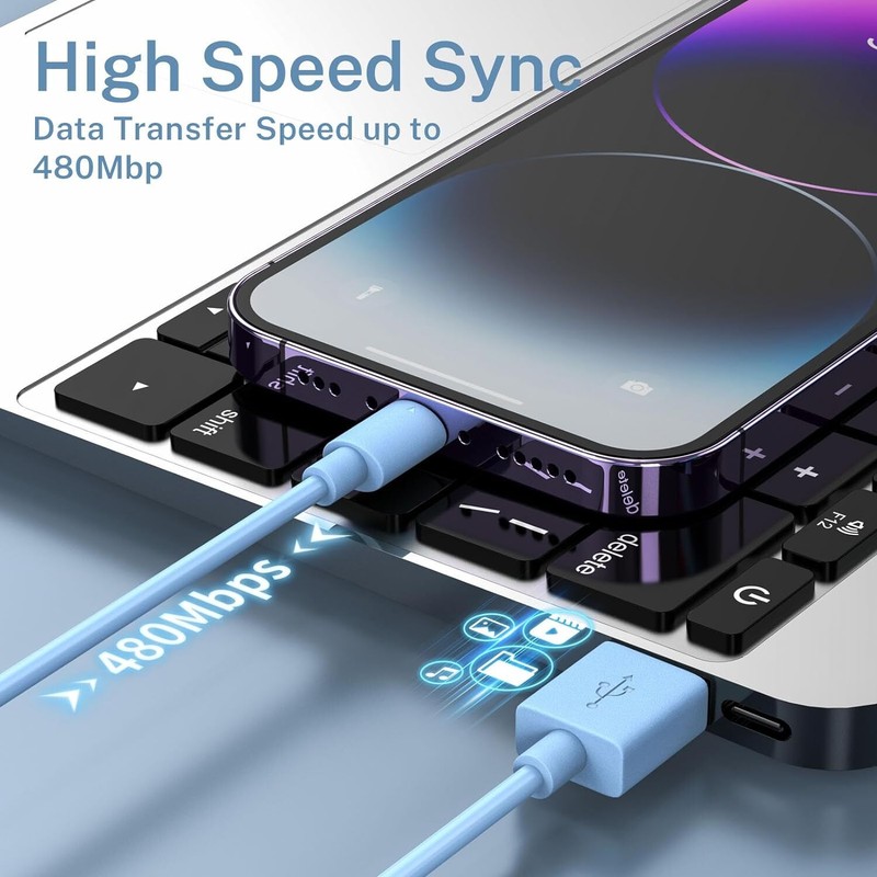 6Pack(3/3/6/6/6/10 FT) [Apple MFi Certified] iPhone Charger Long Lightning Cable gallery