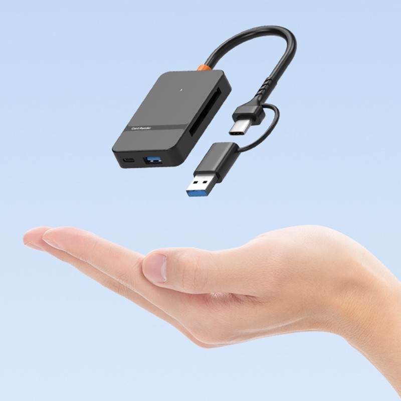 8 in 1 Multiple Card Reader OTG Function for Laptops Devices USB A C Port gallery