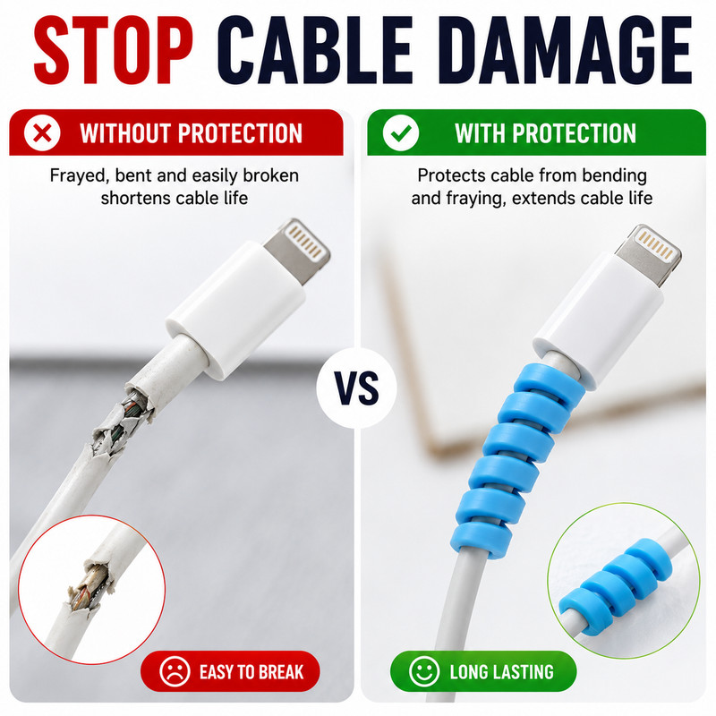 Cable Protector Spring Wraps 20-Pack Charger Cord Saver Wire Protectors gallery