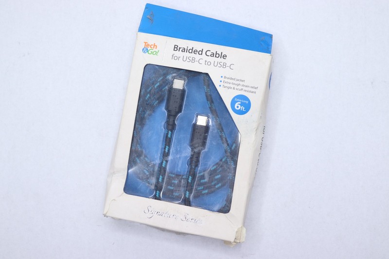 Tech and Go 6 ft. Braided Cable for USB-C to USB-C