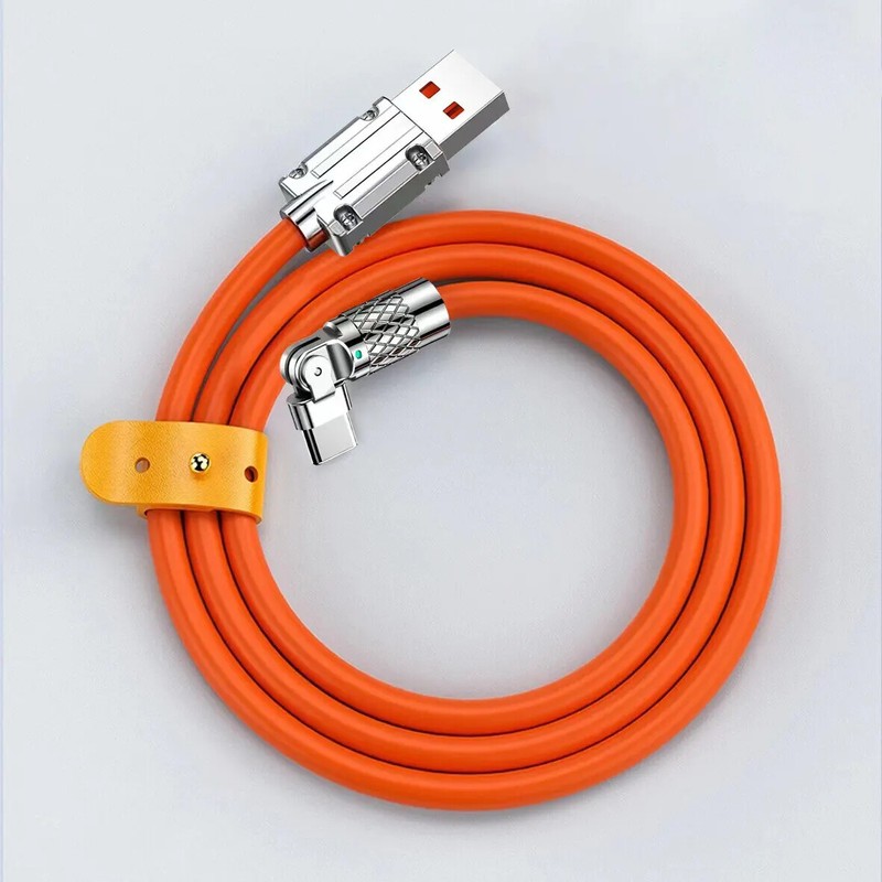 120W Fast Charge 7A 180 Degree Rotation For Game Elbow Cable USB Type C Cable