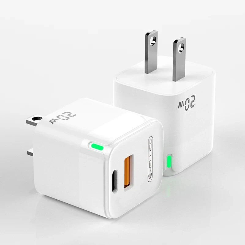 White 20W USB-C & A AC Wall Charger 5X Fast Adapter Compatible iPhone & Samsung gallery