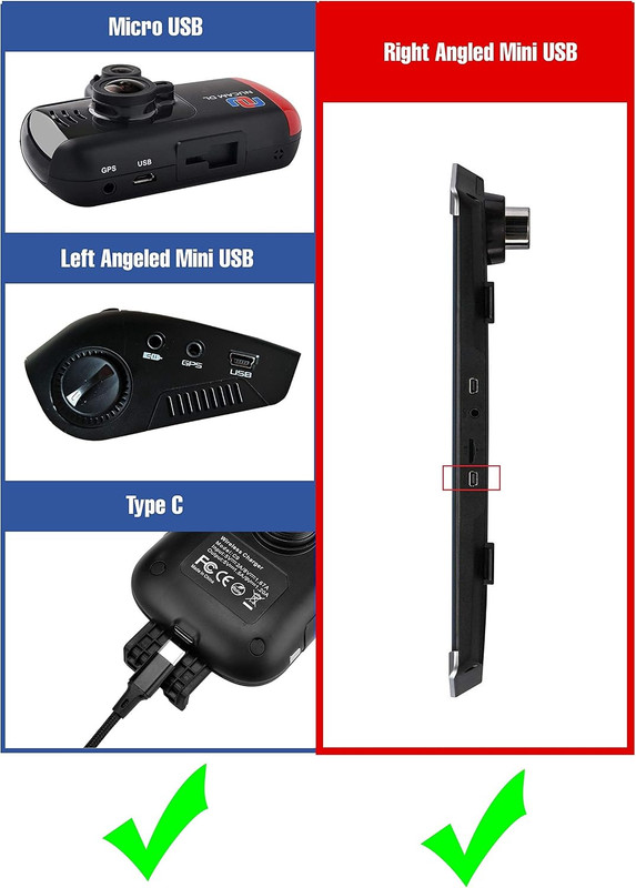 15Ft Micro USB & Mini USB Dash Cam & Type-C Hardwire Kit W. Mini(Acs)/Lp Mini(Ac gallery