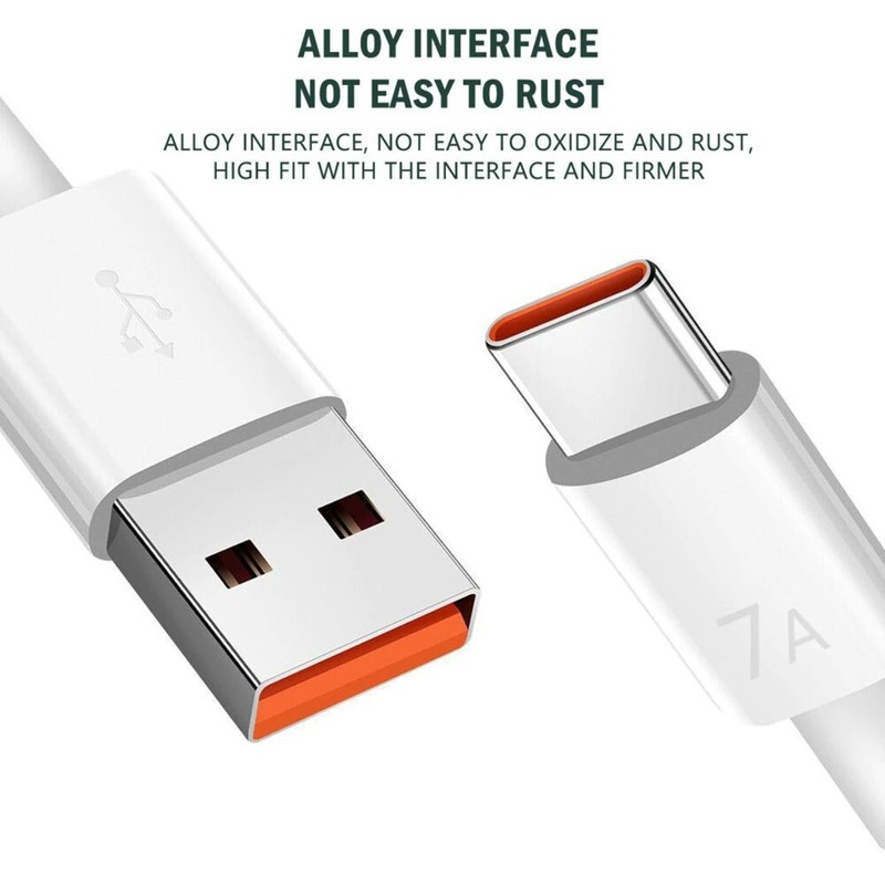 7A USB Type C Fast Charge Cable for Huawei P40 P30 Mate 40 for Xiaomi Mi 12 Pro gallery