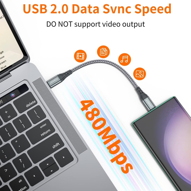 Short USB C to USB C Cable 60W, 2 Pack 1ft Type C Fast Charging Cord Charger ... gallery