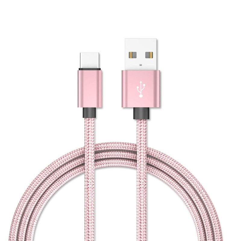 2-Pack High-Speed Pink USB A to USB C Braided Charging Cable - Anti-Break Design gallery