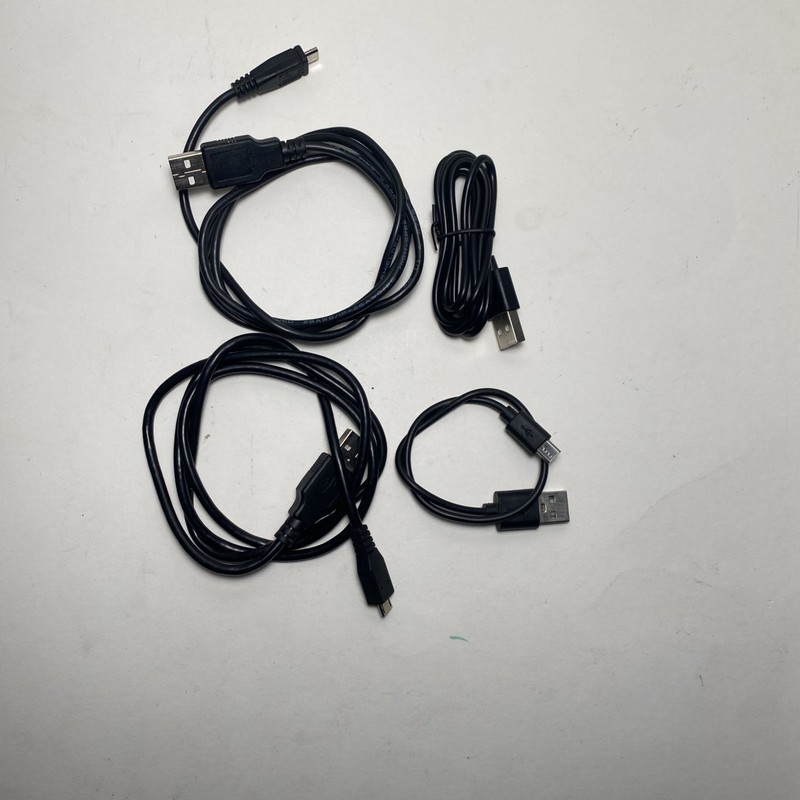 Micro-USB Charging Cables (4), Different Sizes, Black, Used, Free Shipping