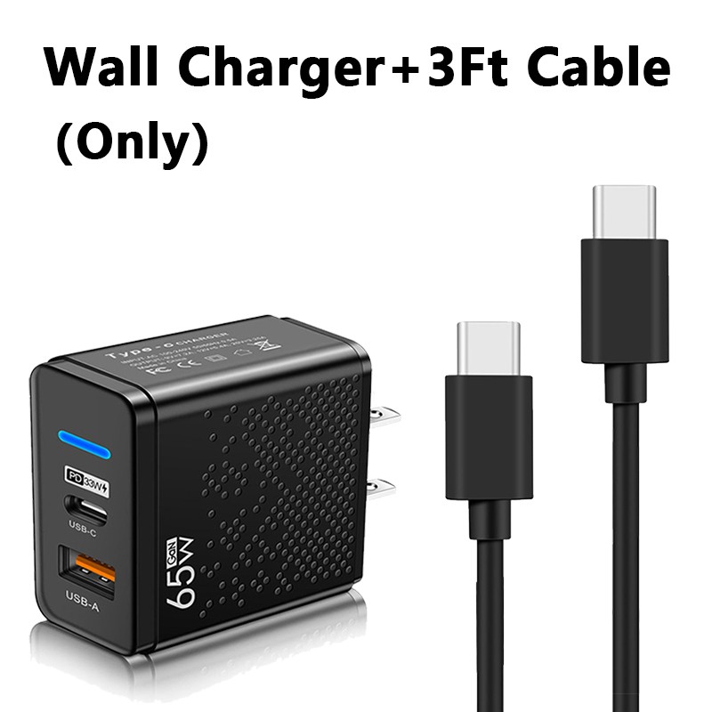 65W Type C Charger Fast Charging Wall Charger For Samsung iPhone Android Phone