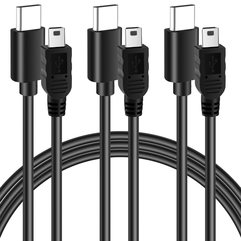 USB to Mini USB Cable 2 Feet (3 Pack), USB to Mini 5-Pin Charging & Sync Data…