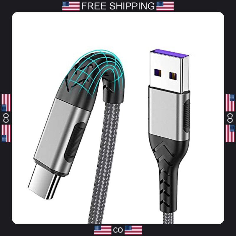 2 Pack USB C Charging Cables 10ft Braided Nylon for Fast Data Transfer