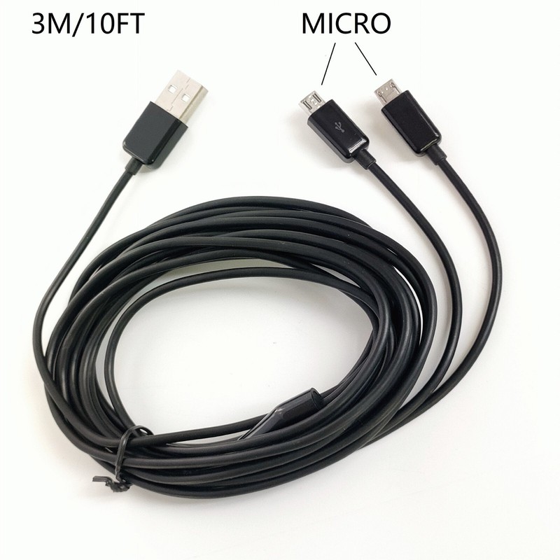 3.2/6.4/10FT (1/2/3M) USB to 2 Micro USB Male Splitter Y Andorid Charging Cable gallery