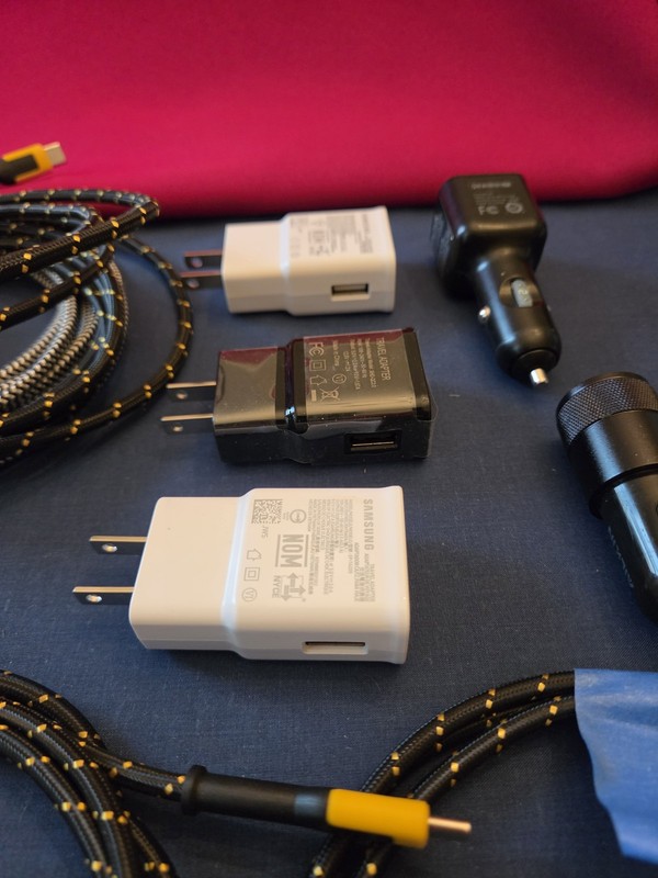 Charging Cable USB A to USB C (5) 10ft (1) 6ft (1) 4ft. 3 Wall & 2 Car Chargers gallery