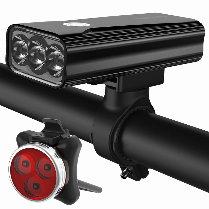 Bike Lights for Night Riding, 6400 mAh Bicycle Light Front and Rear, USB C Re…